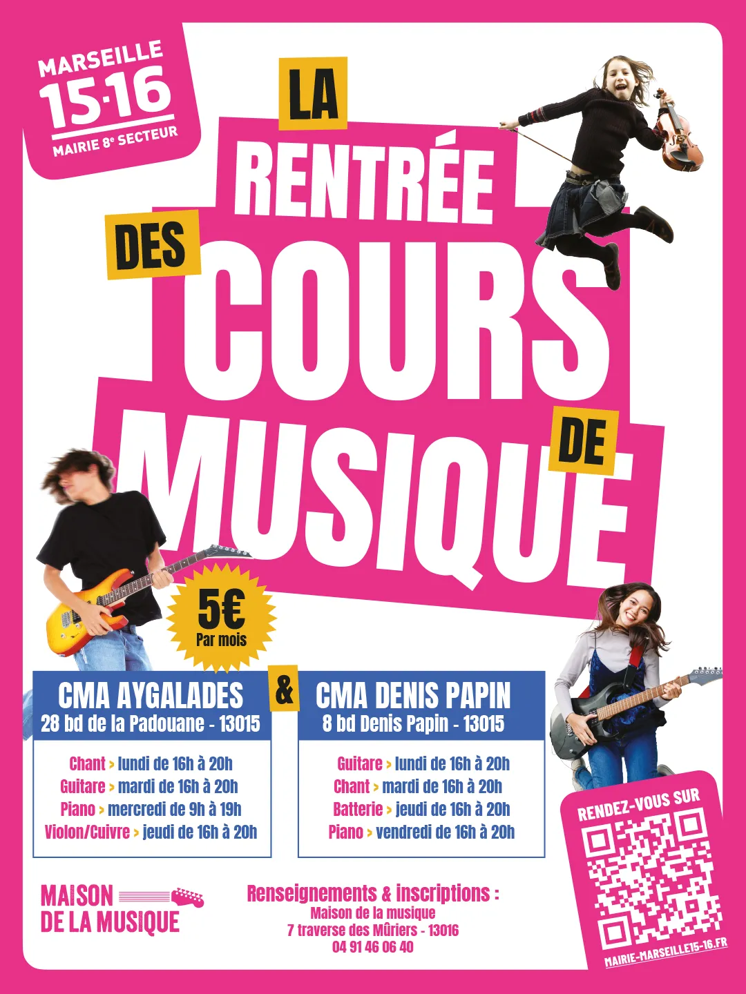 Affiche cours musique
